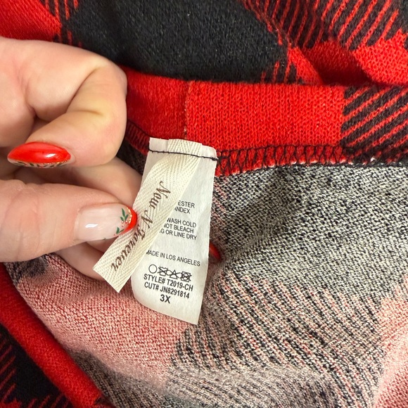 Plaid Button-Up Women Buffalo Plaid Top Chic Soul Size 3X - Picture 3 of 3